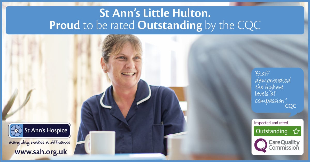 St Ann's is rated 'outstanding' by the CQC - Moya Cole Hospice